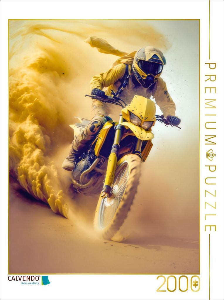 CALVENDO Puzzle Motorradrennen in der Wüste | 2000 Teile Lege-Größe 90x67cm Foto-Puzzle für glückliche Stunden