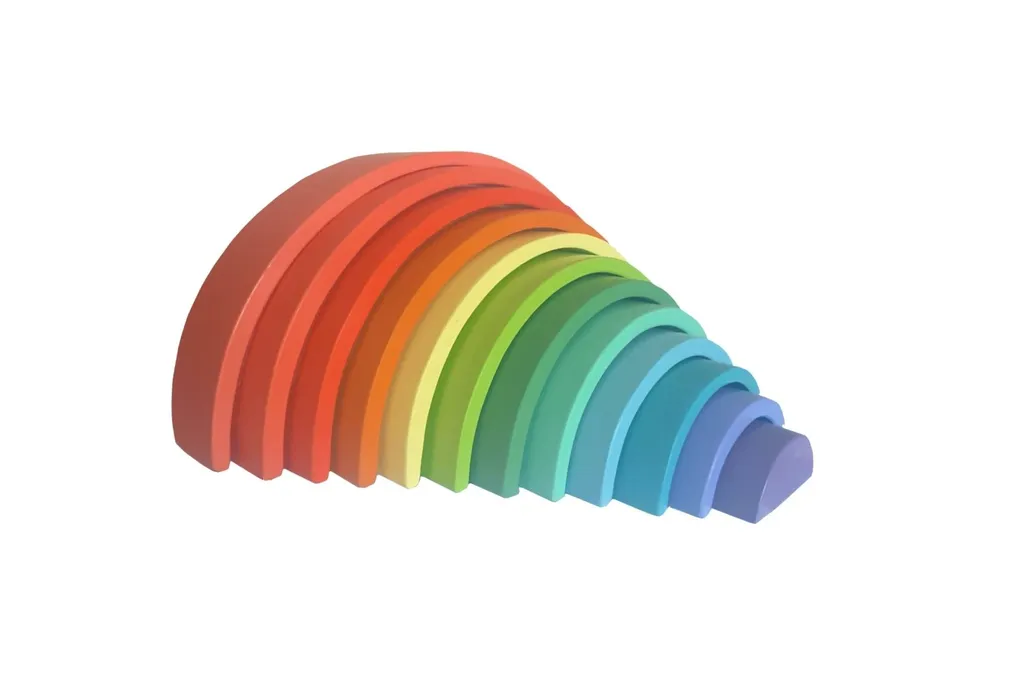 Arc-en-Ciel en Bois de Tilleul Pastel Skye Decor 40 cm pour Enfants