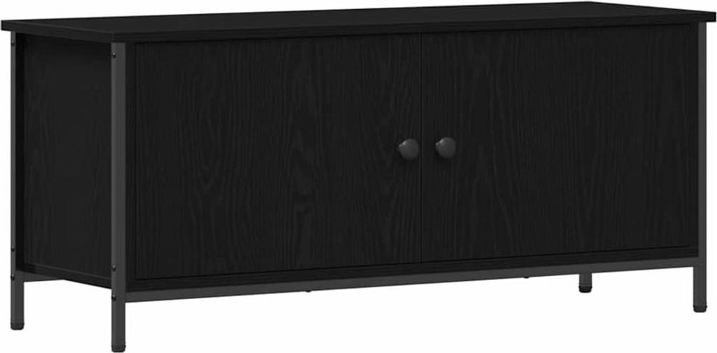 TV-Schränk Schwarz Eichen-Optik 100 x 35 x 45 cm Holzwerkstoff