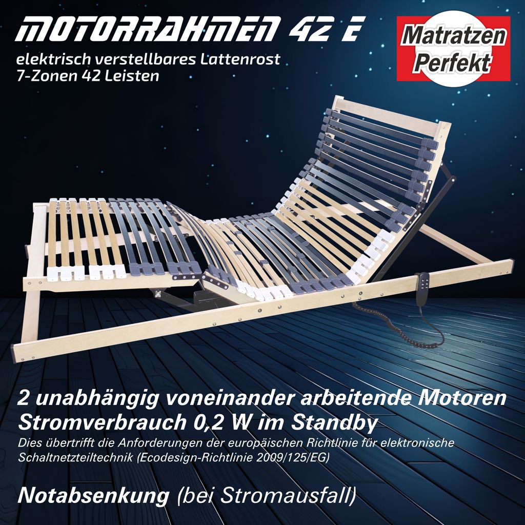 Elektrischer Lattenrost 100x200 cm - 42 Leisten, 7 Zonen, Produktbild 4