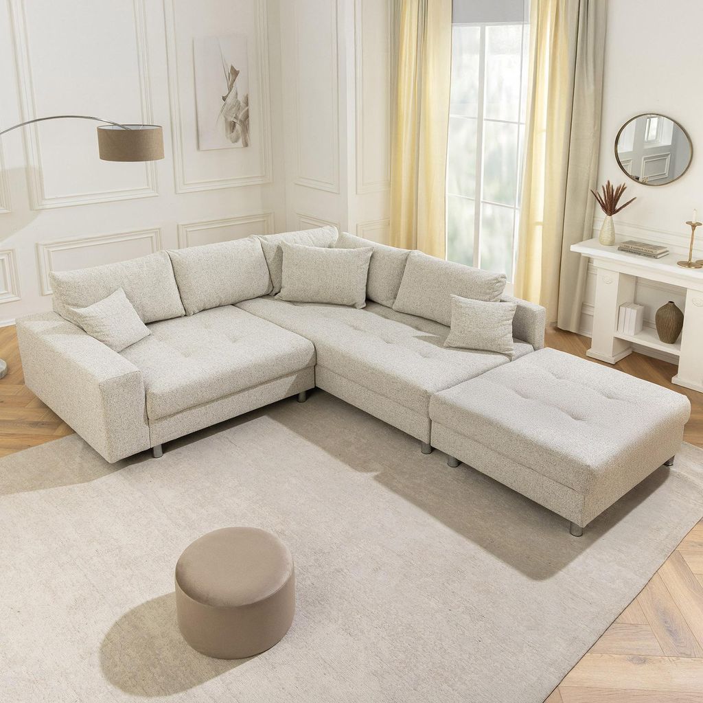 riess-ambiente Moderne Wohnlandschaft KENT 220cm beige Produktbild 