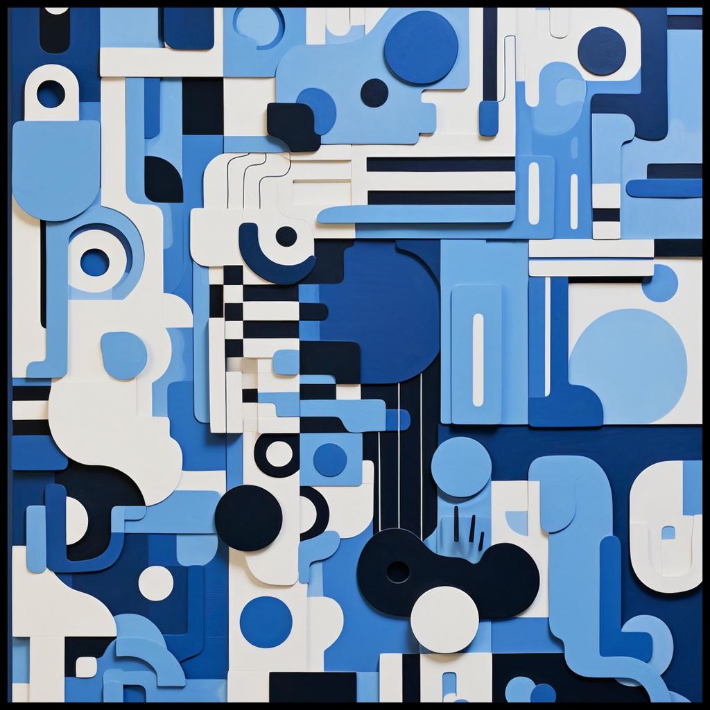 Plakat 90x90cm Blauer Labyrinth