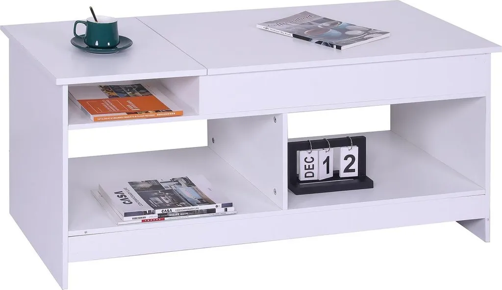 Table basse relevable pour manger et travailler avec rangements 100cm - 5