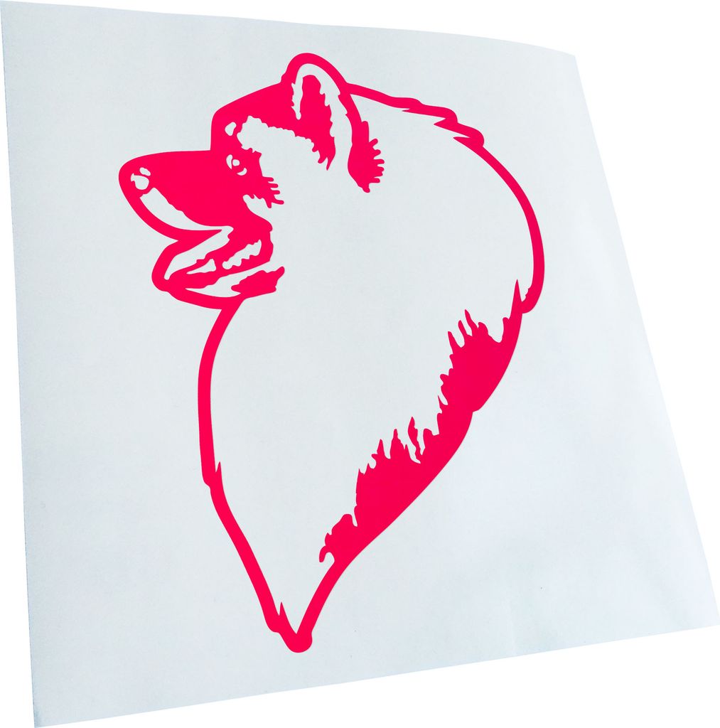 Kiwistar - Autoaufkleber - Keeshond Hund - Hellrosa - 13x10cm - Aufkleber für Auto, Laptop, Fahrrad, LKW, Motorrad mehrfarbig JDM Decal Racing