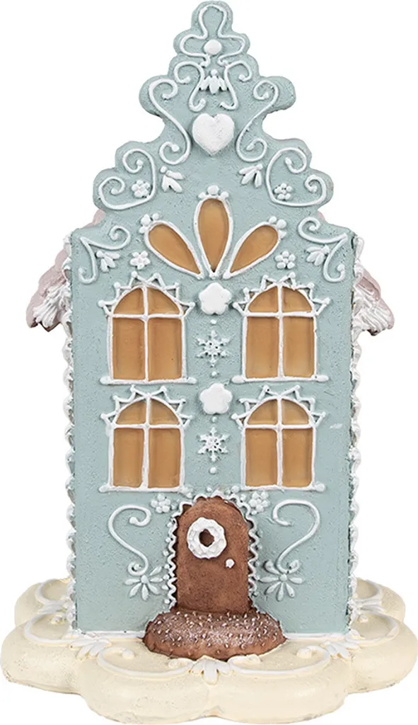 Maison pain d'épices bleue 20 cm : Déco de Noël incassable et originale