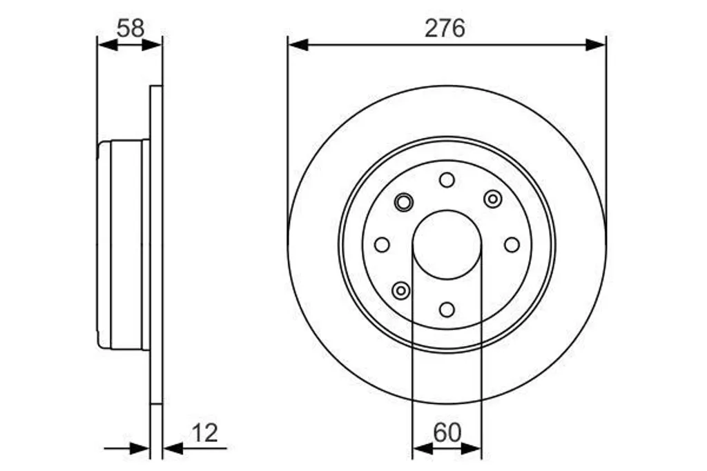 Disque de Frein Bosch 0986479A56 Haute Performance 276mm Epica