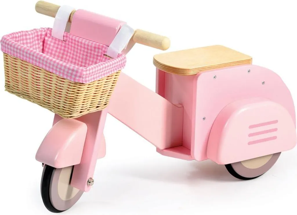 Jouet à roulettes en bois : Trottinette avec panier Tender Leaf