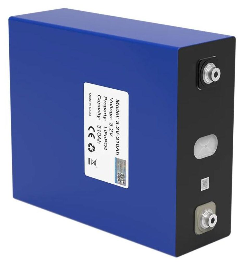 LiFePO4 Akku Zellen - 3,2V 310Ah - Lithium-Eisenphosphat - Für Solaranlage, Wohnmobil und Hausspeicher - 211x170x70 mm - Set mit 16 Zellen