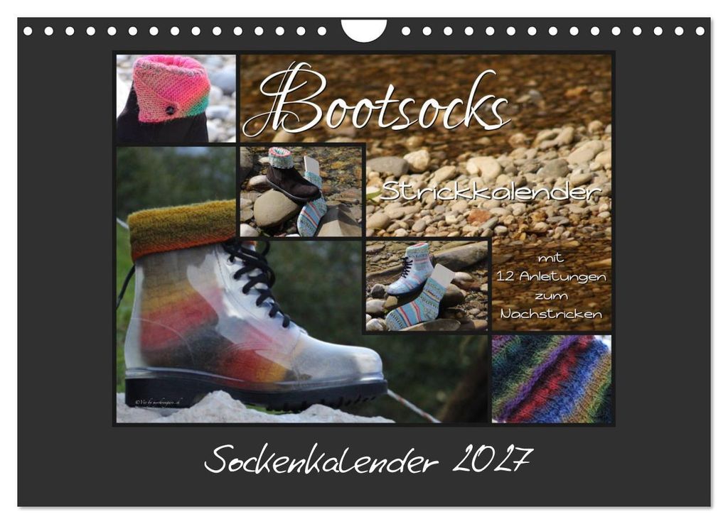 Sockenkalender Bootsocks 2027 (Wandkalender 2027 DIN A4 quer), CALVENDO Monatskalender