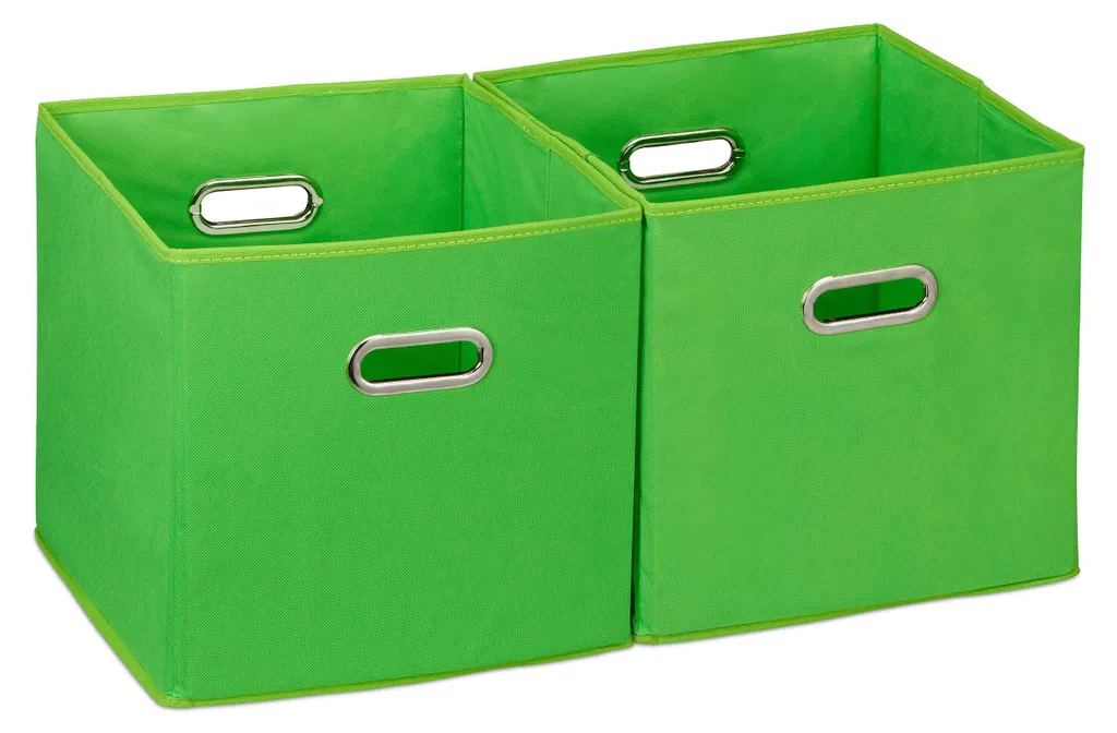 Boîte de rangement pliable avec poignée lot de 2 cubes en tissu