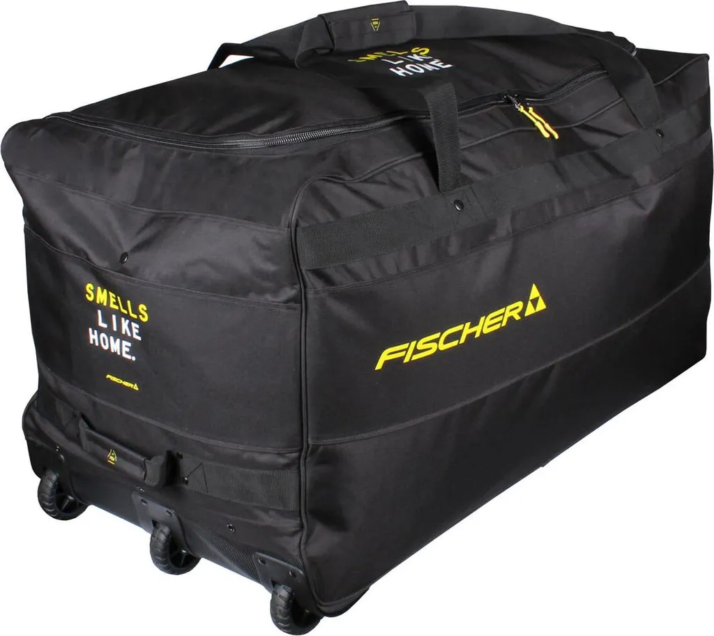 Sac à roulettes Fischer Junior S25 noir et jaune pour gardien de hockey