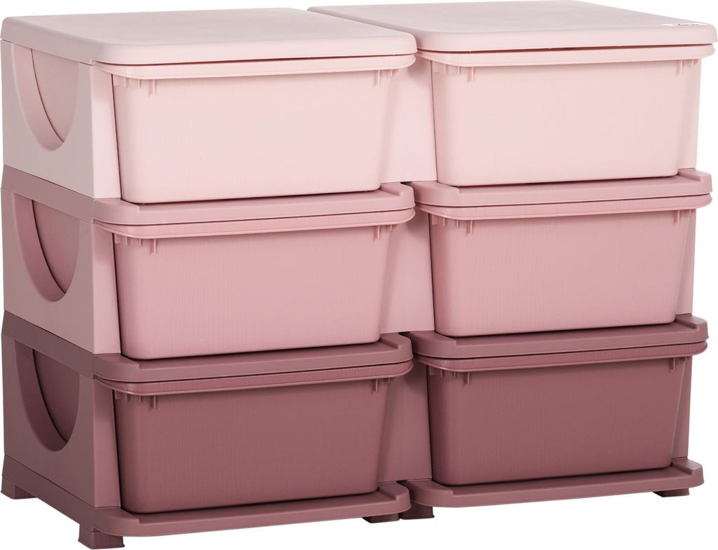 Kinder-Aufbewahrungsbox mit 3 Schubladen in Rosa