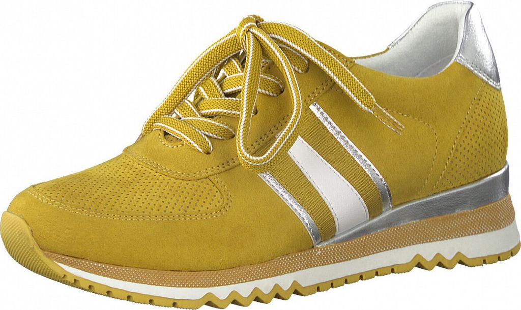 Marco Tozzi Damenschuhe Schnürschuhe Sportive Sneaker Gelb Freizeit, Schuhgröße:38 EU