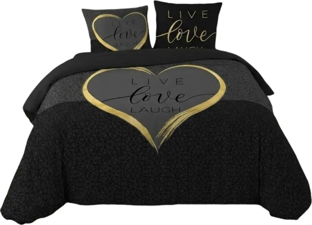 Parure de lit Collection Live and love anti-bouloche et respirante