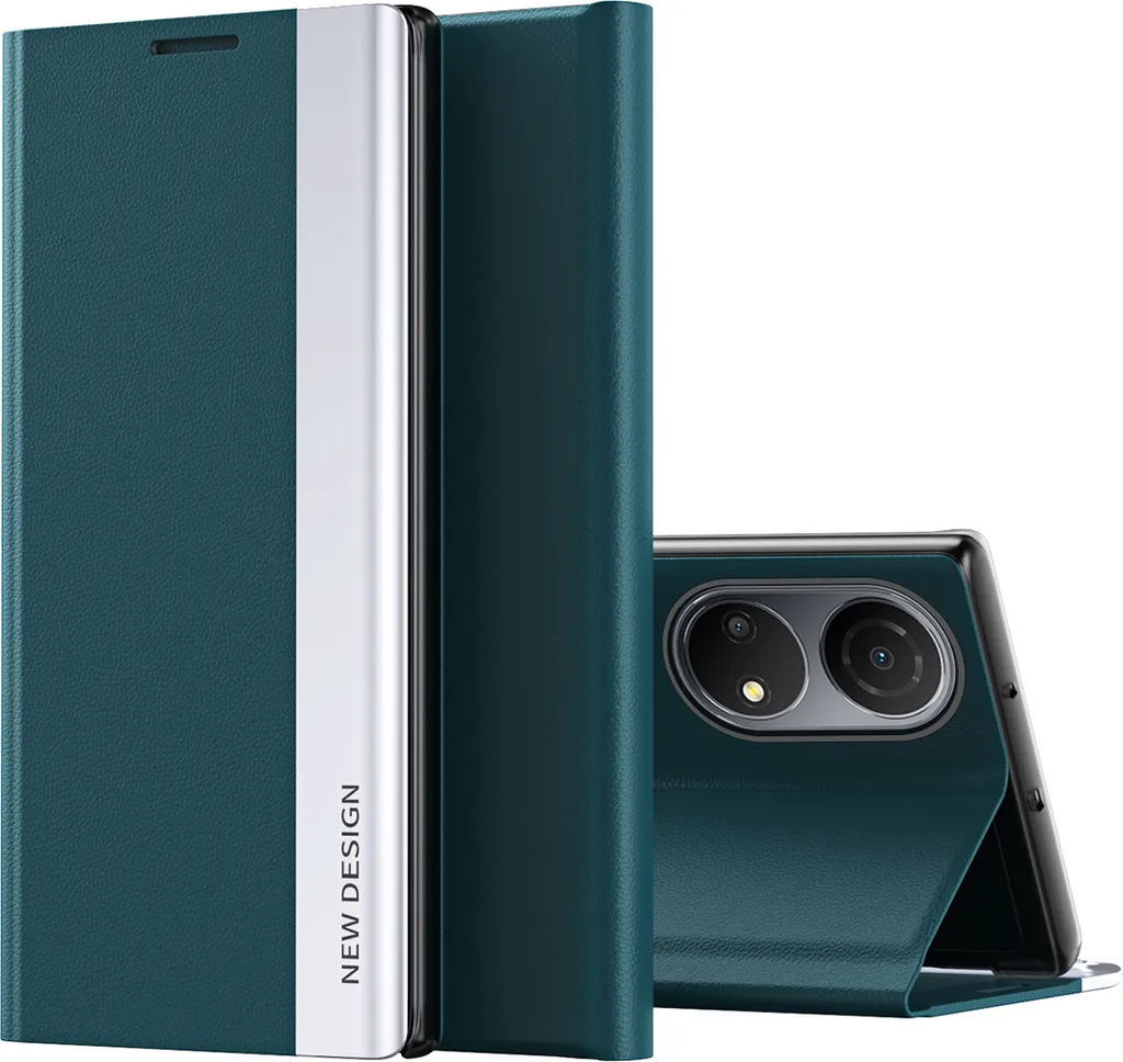Honor X7 Custodia, Custodia magnetica in Finto cuoio con funzione stand per Honor X7 verde