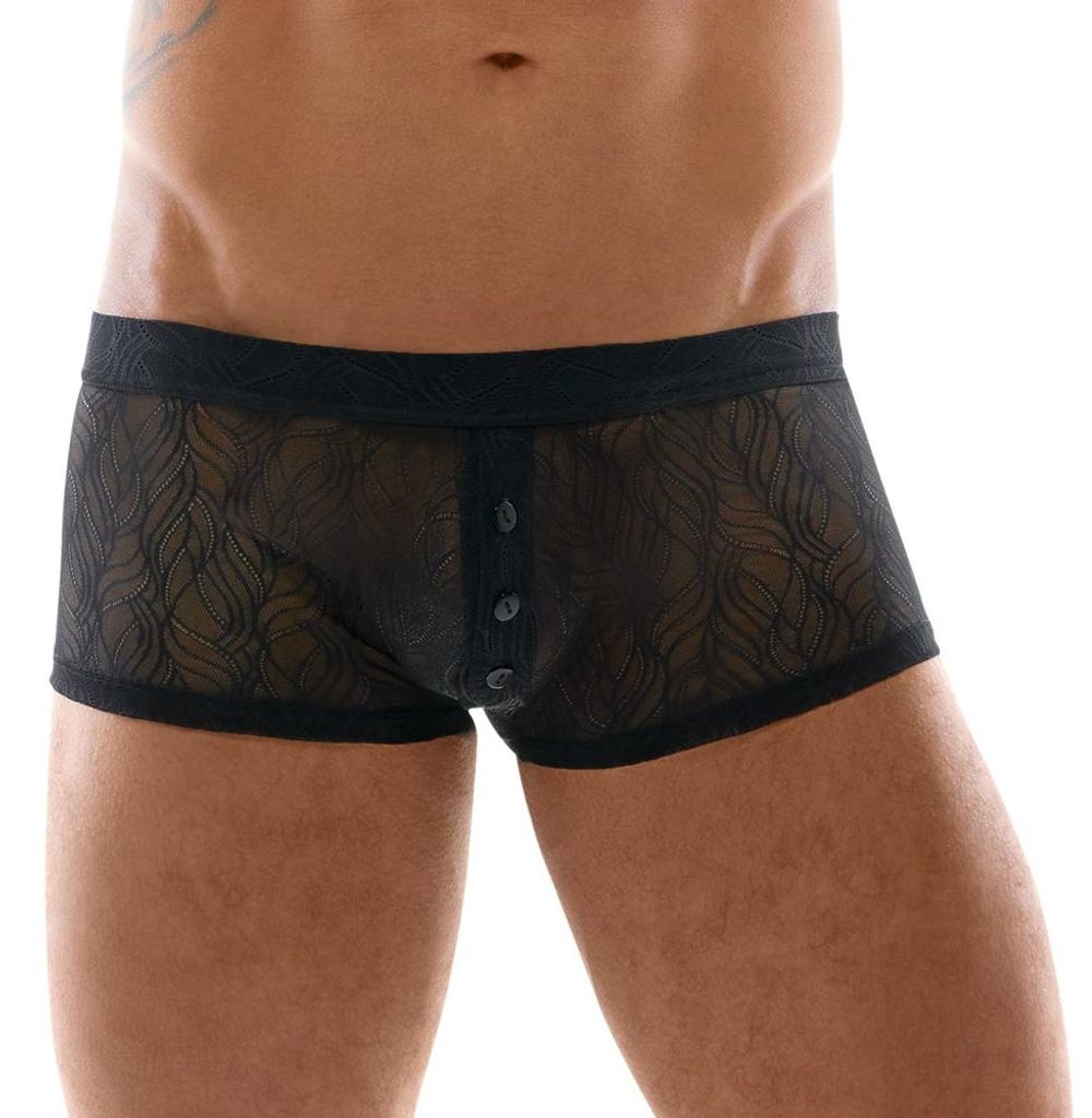 Svenjoyment - Elastische Herren Boxershorts aus zarter Spitze Schwarz S