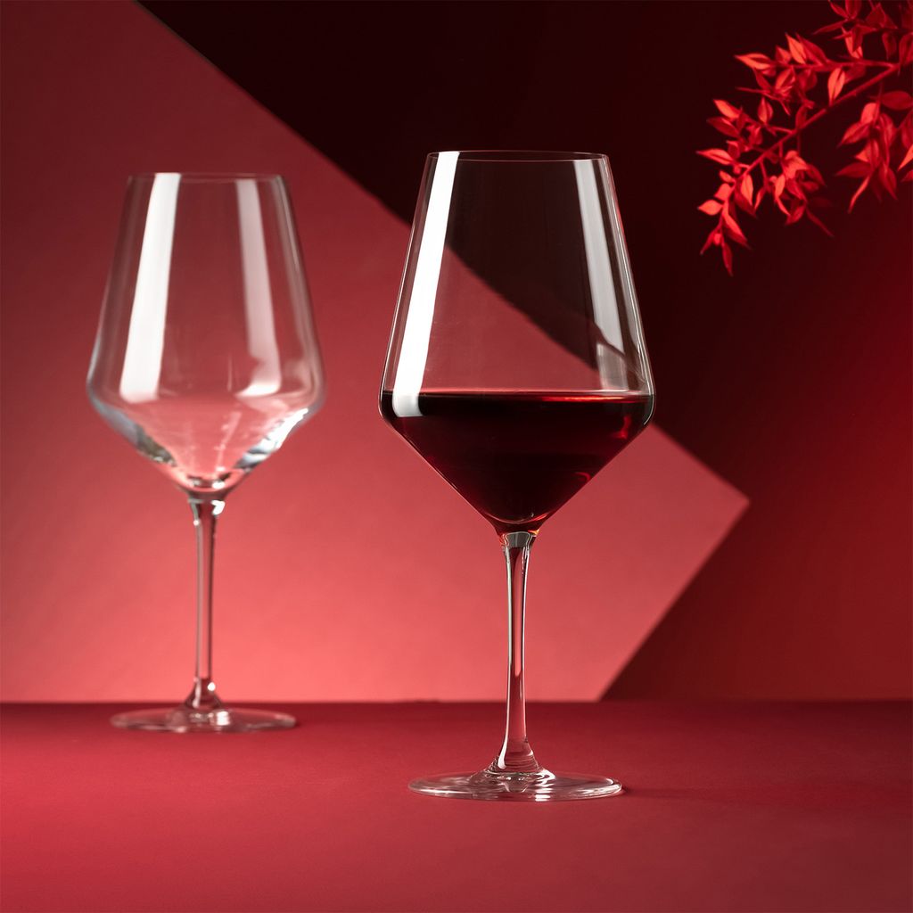 KROSNO Avant-Garde Große Rotweingläser XL 4er Set 730 ml – elegante Weingläser, klares Glas, stilvolles Design, spülmaschinengeeignet