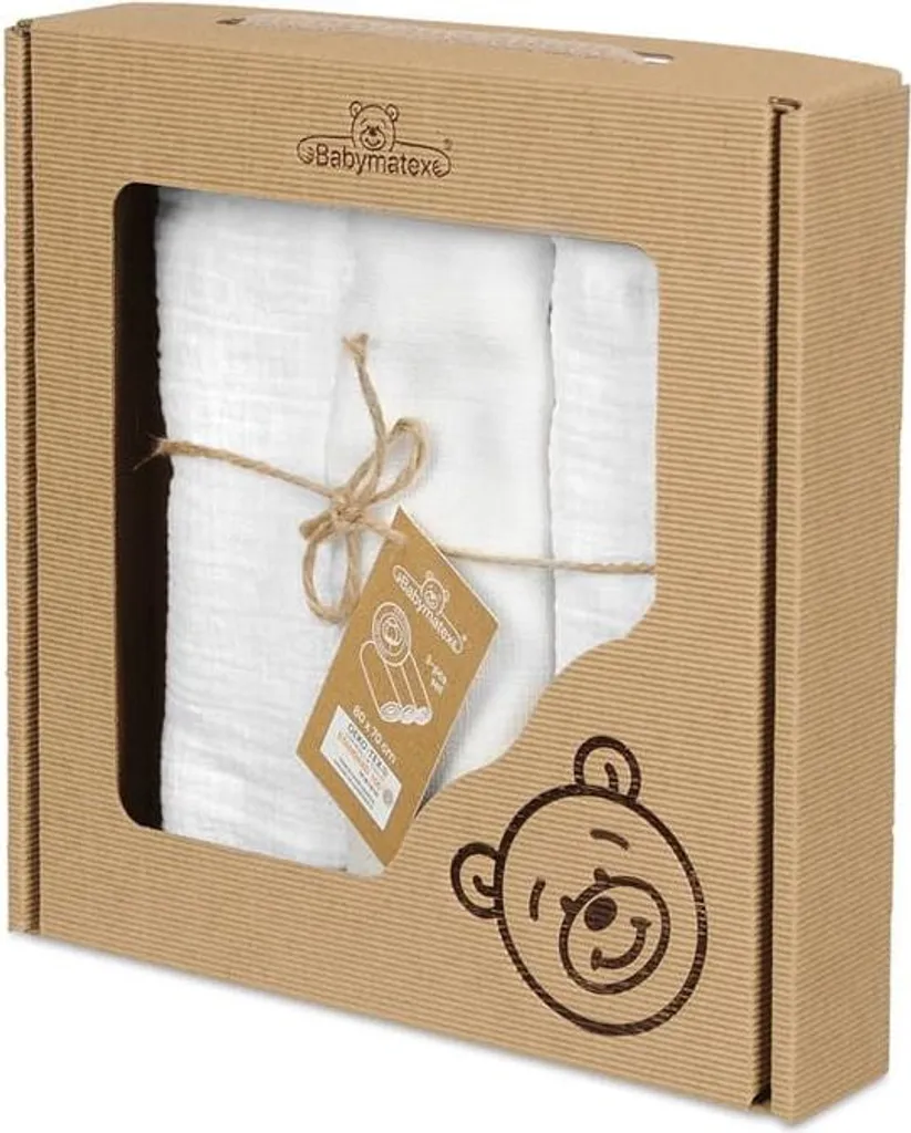 Set de 3 Langes Mousseline Coton 70x80 Blanc - Doux et Absorbants - 4