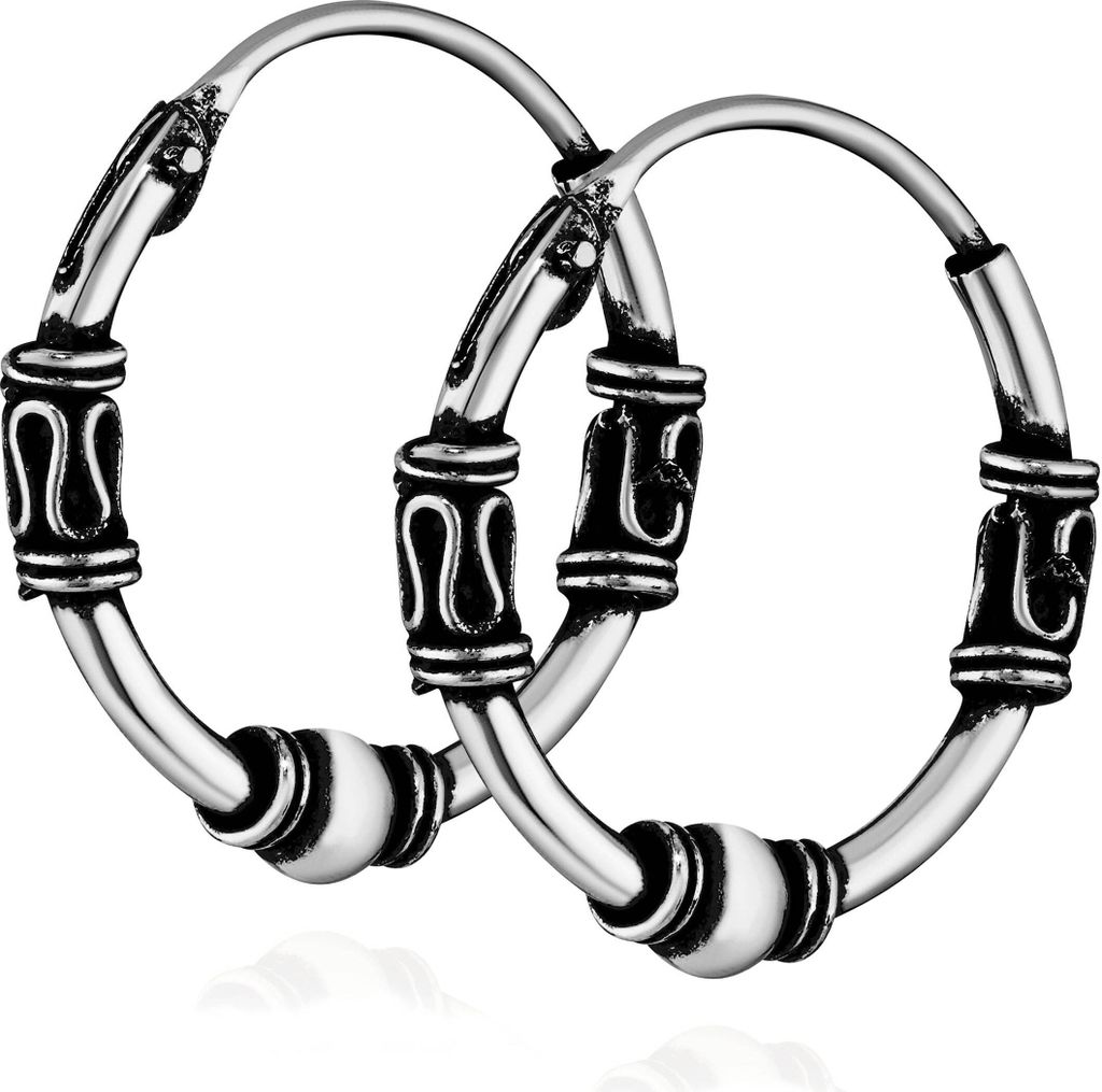 Paar 925 Sterling Silber Keltische Celtic Gothic Creolen 15mm 7234