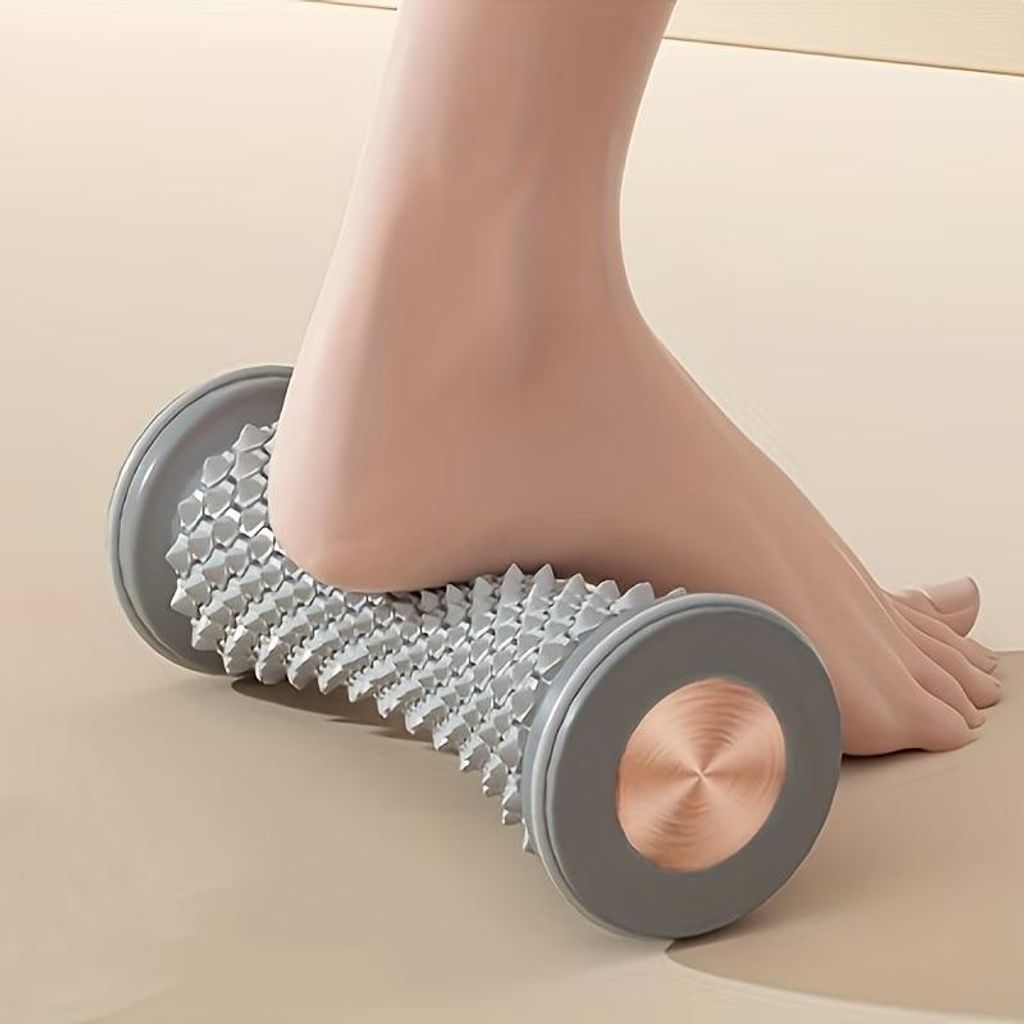 Fuß-Faszienrolle Grau - 16,7cm Massage-Roller für Plantarfaszie & Entspannung
