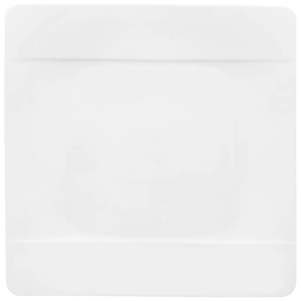 Assiette plate carrée en porcelaine blanche Modern Grace 27 cm