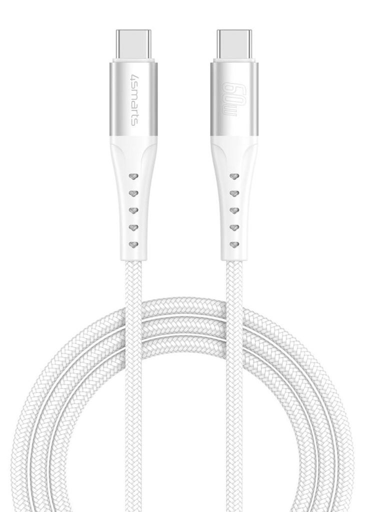 4smarts USB-C Kabel PrimeCord 60W 1.5m. wei Produktbild 