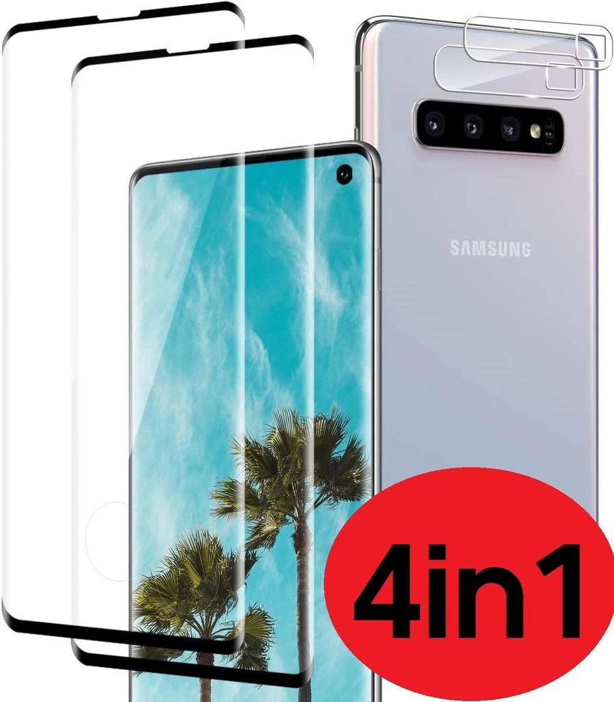 4in1 Set für Samsung Galaxy S10  2x Display Schutzglas + 2x Produktbild 