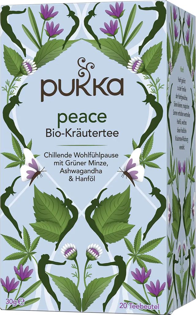 Pukka Peace, Kräutertee, 30 g, Ashwagandha, Hanf, Grüne Minze, CE, 1 Stück(e), Papierschachtel