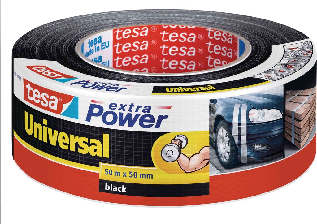 tesa extra Power Universal Gewebeband schwarz 50m x 50mm Produktbild 