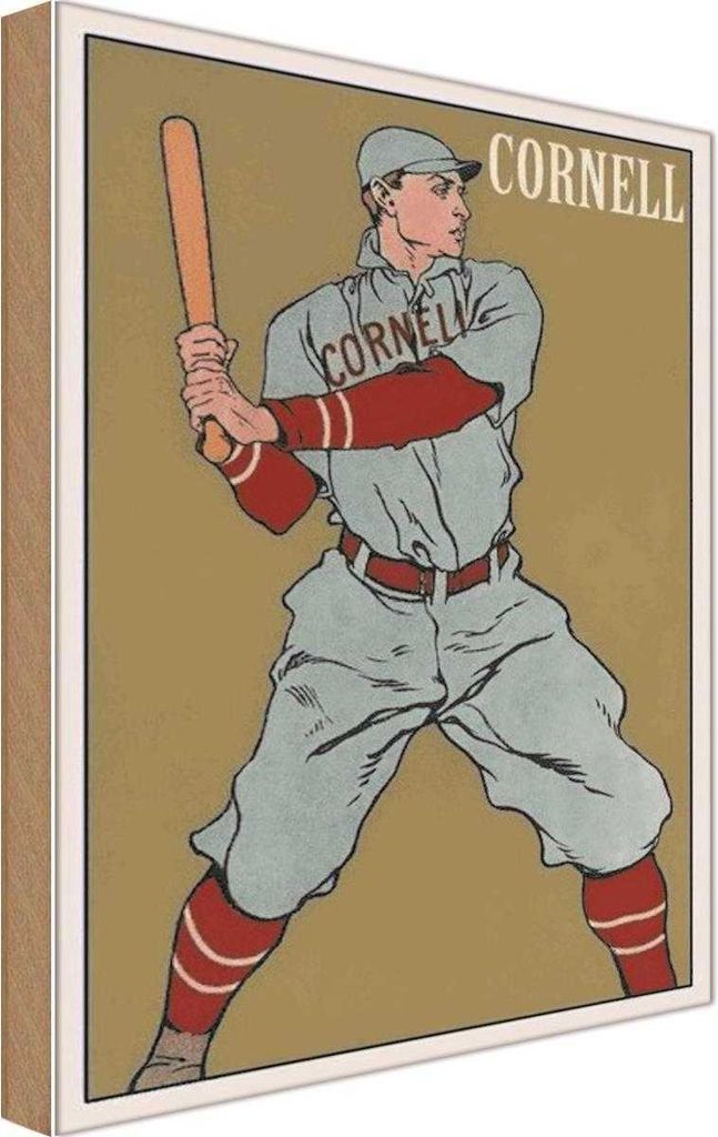 vianmo Holzschild 30x20 cm Cornell Baseball Schlagmann Sport Hobby