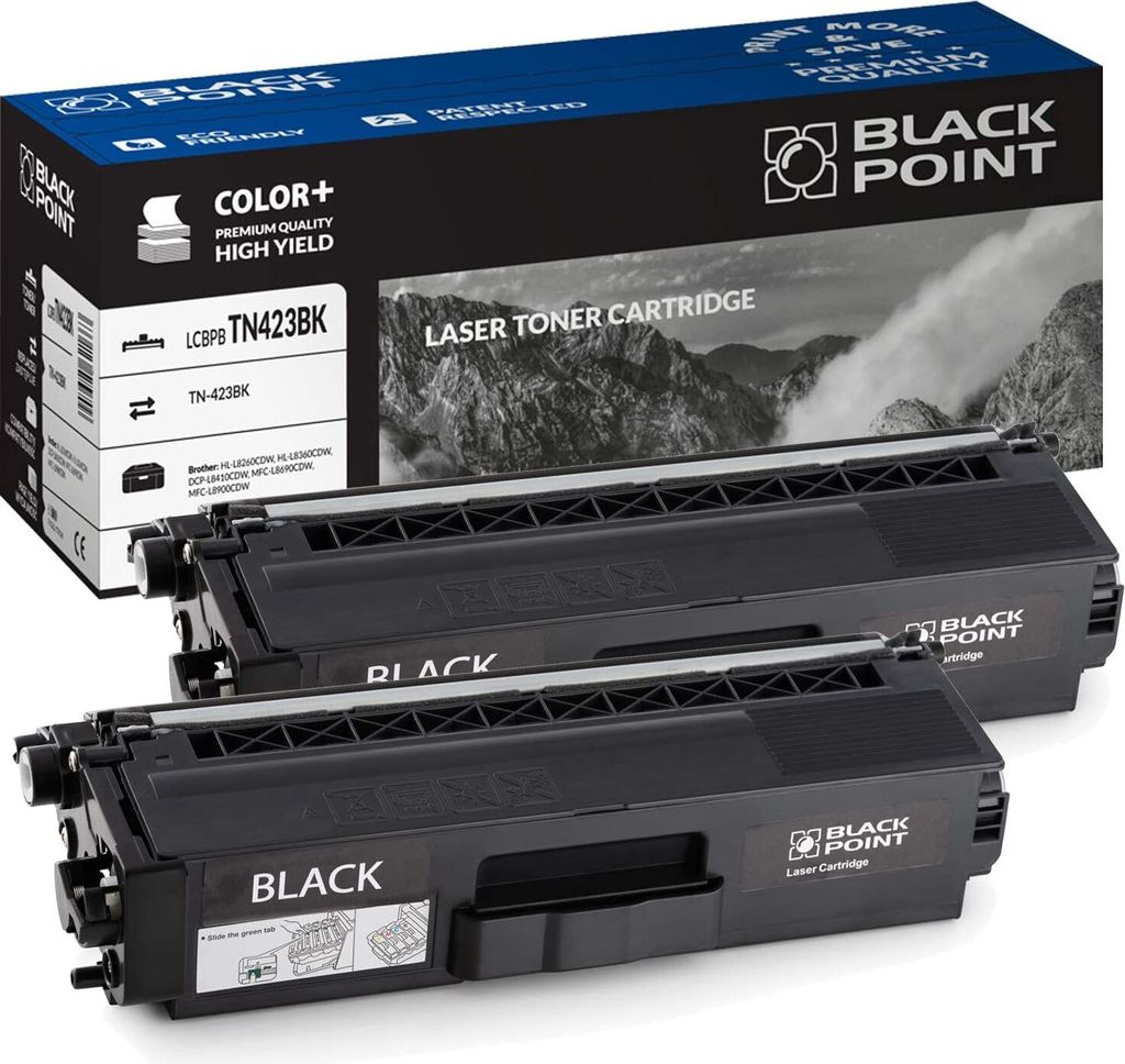 Toner 2 St. Kompatibel zu TN-423BK (TN-423) - Schwarz - für Brother MFC: L8690CDW, L8900CDW Brother DCP: L8410CDW Brother HL: L8260CDW, L8360CDW -