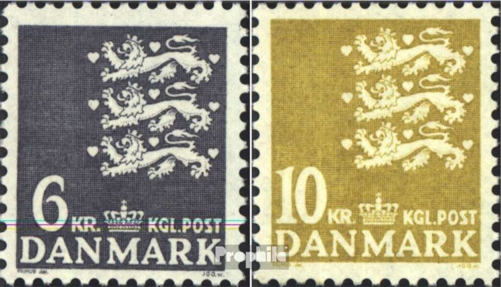 Briefmarken Dänemark 1976 Mi 625-626 (kompl.Ausg.) postfrisch kl. Reichswappen