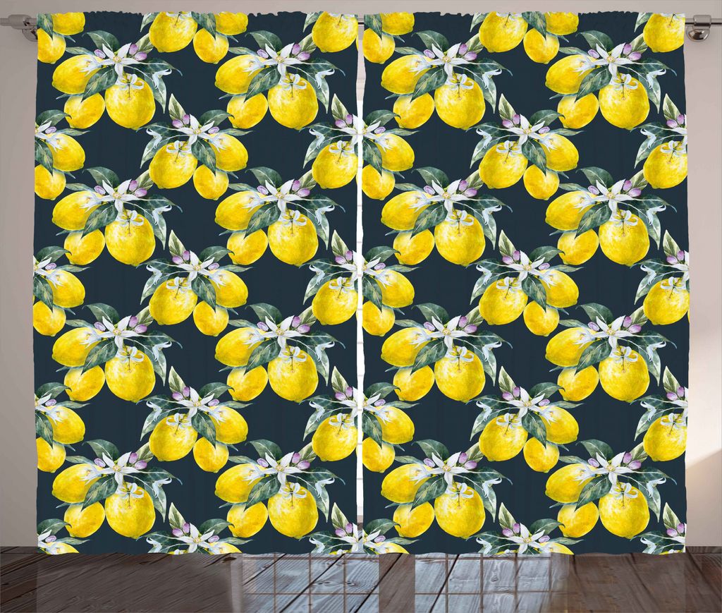 ABAKUHAUS Baum Rustikaler Gardine, Blooms Botanik Immergrün, Schlafzimmer Kräuselband Vorhang mit Schlaufen und Haken, 280 x 225 cm, Olivengrün ...