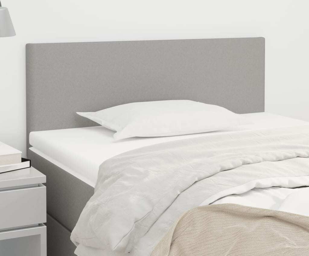 "Rabatt" Bettkopfteil modern - Kopfteil für Bett - Hellgrau 100x5x78/88 cm Stoff - Kopfteile CC15538