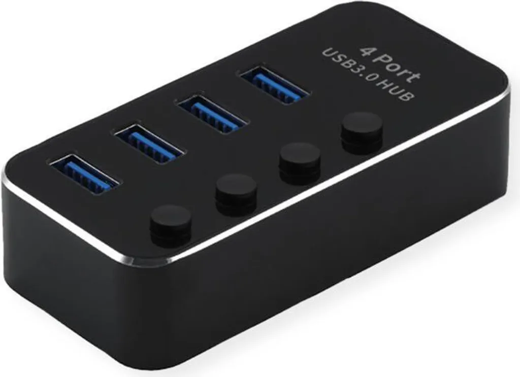 ROLINE USB3.2 Gen1 Hub 4 Ports Type A avec Interrupteurs (14.02.5056)