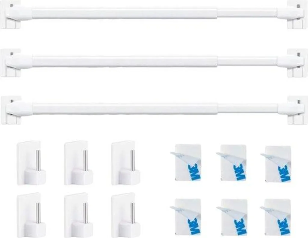 Barre à rideaux extensible haut de gamme - Longueur ajustable 120-210cm