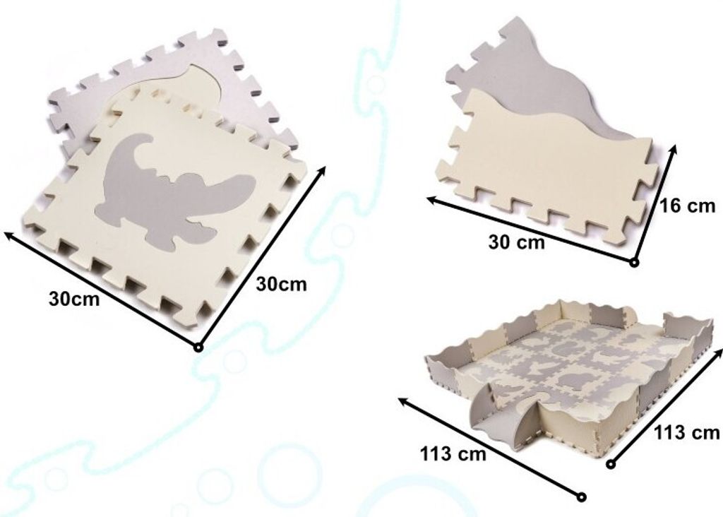KIK Kontrastné penové puzzle 30 x 30 cm, 36 ks čierno, Obrázok produktu 16
