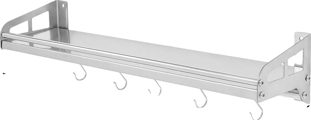 Étagère murale argent en inox, résistante à la rouille, 40cm, gain de place