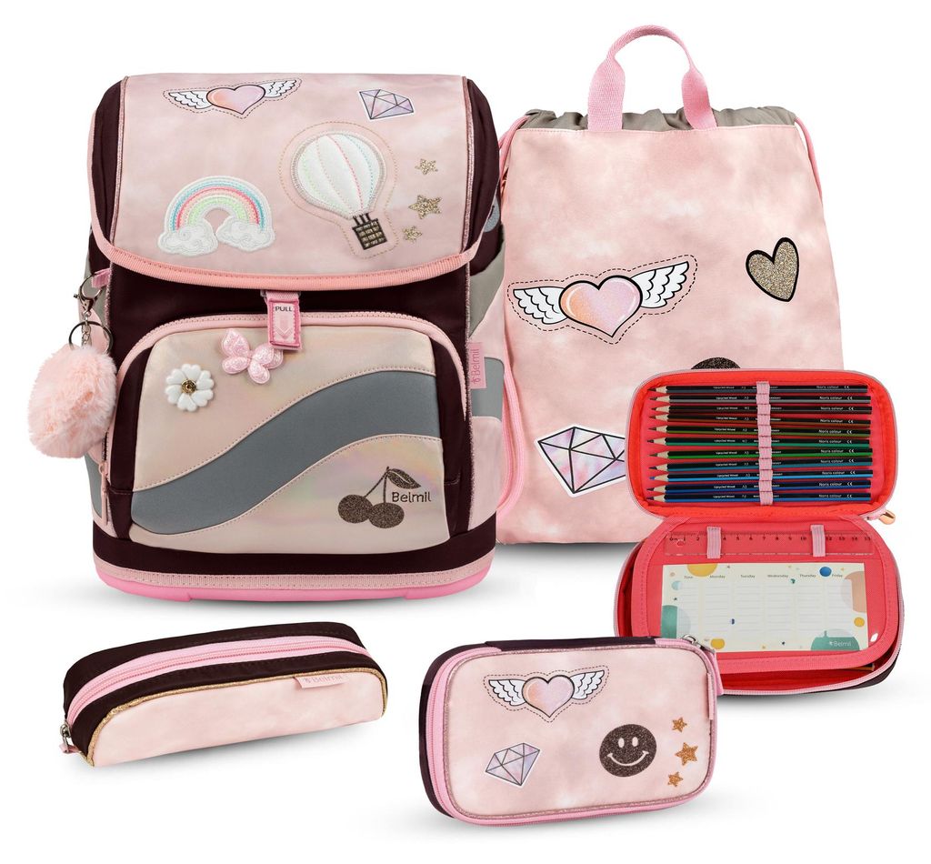 Belmil Smarty Plus Premium Schulranzen Set 4-teilig "Glam" Produktbild 
