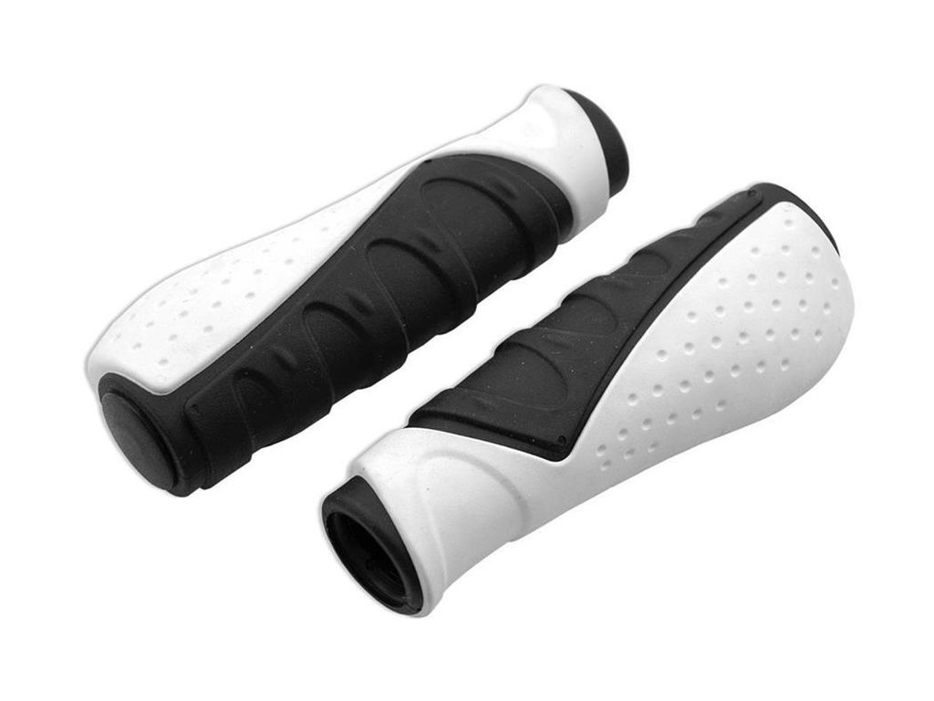 Ergonomische Gel Fahrrad Griffe Weiß-Schwarz Produktbild 