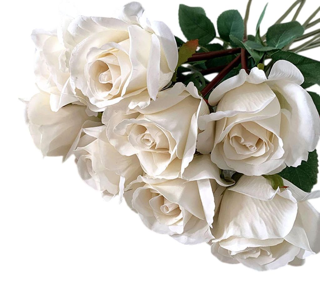 Künstliche Blume, Seidenblumenstoff, weiche, biegsame Blütenblätter, flexible Stiele, realistisches Aussehen, künstliche Rosen, Hochzeitssträu...