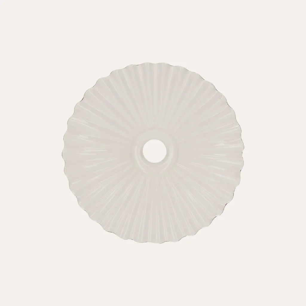 Abat-jour céramique blanc et marron Ø 30 cm au design rétro rustique - 3