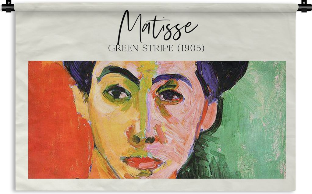 MuchoWow Wandteppich Wandbehang Kunst - Matisse - Grüner Streifen (1905) - Malerei 90x60 cm Tapisserie Dekoration Wandtuch - Wandskulpturen - Bi...