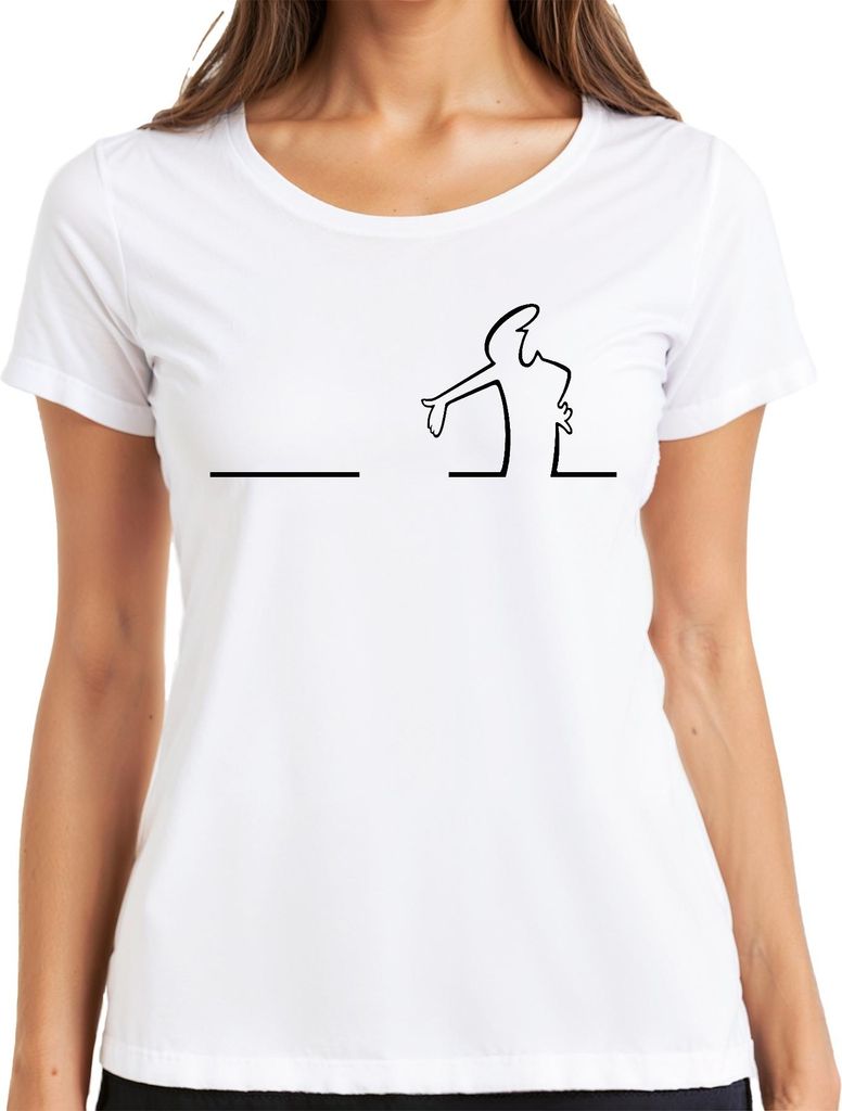 Balum La Linea Lui Osvaldo Cavandoli Cartoon Balum Balum Damen T-Shirt, Weiß, XXL