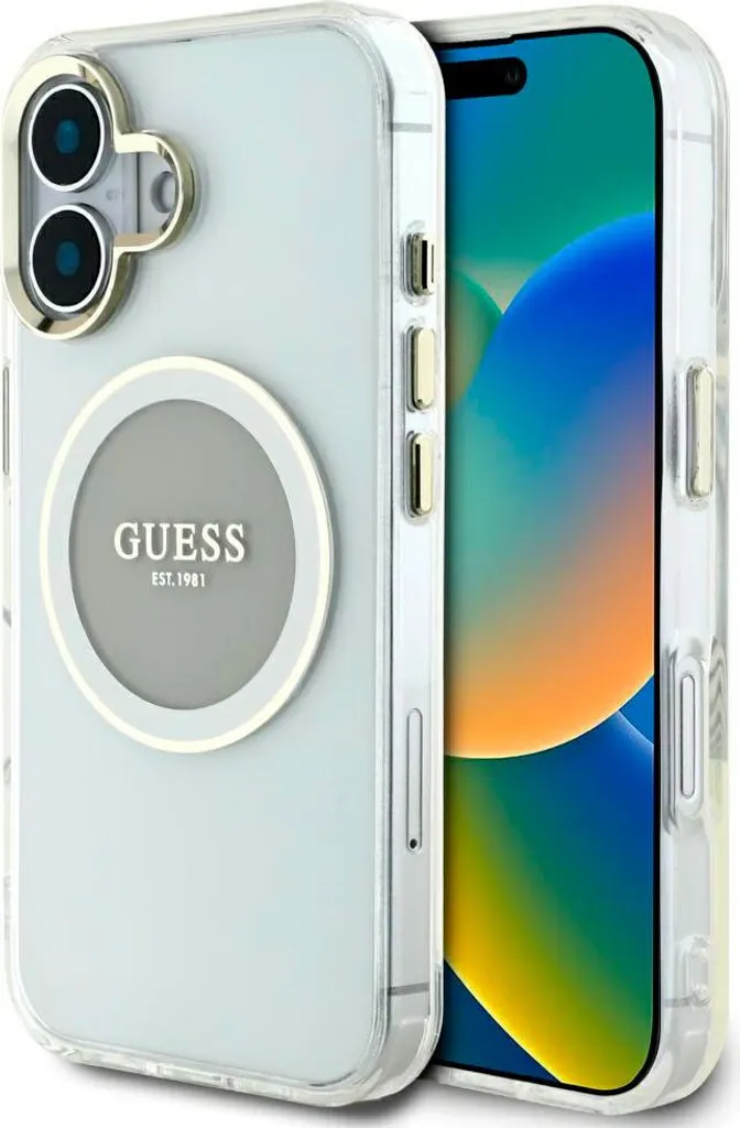Cover Guess iPhone 16 MagSafe Szary - Protezione IML e Design Metal