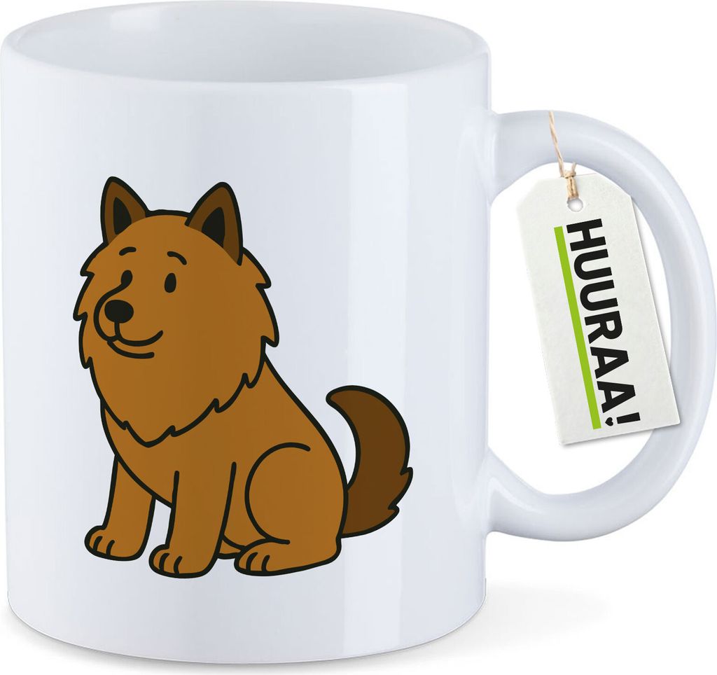 Huuraa Kaffeetasse Eurasier Comic Euri 330ml Weiß Keramik Kaffeebecher Geschenkidee
