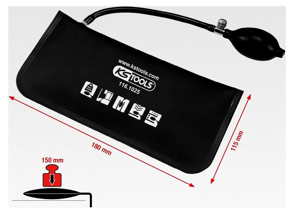 Druckkissen mit Handpumpe, 133x270mm