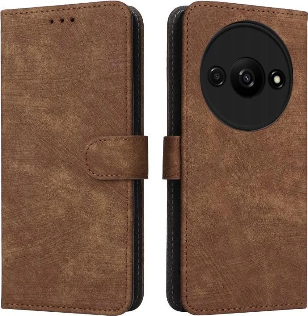 Custodia a Libro Xiaomi Redmi A3 Marrone - Portafoglio RFID Pratico