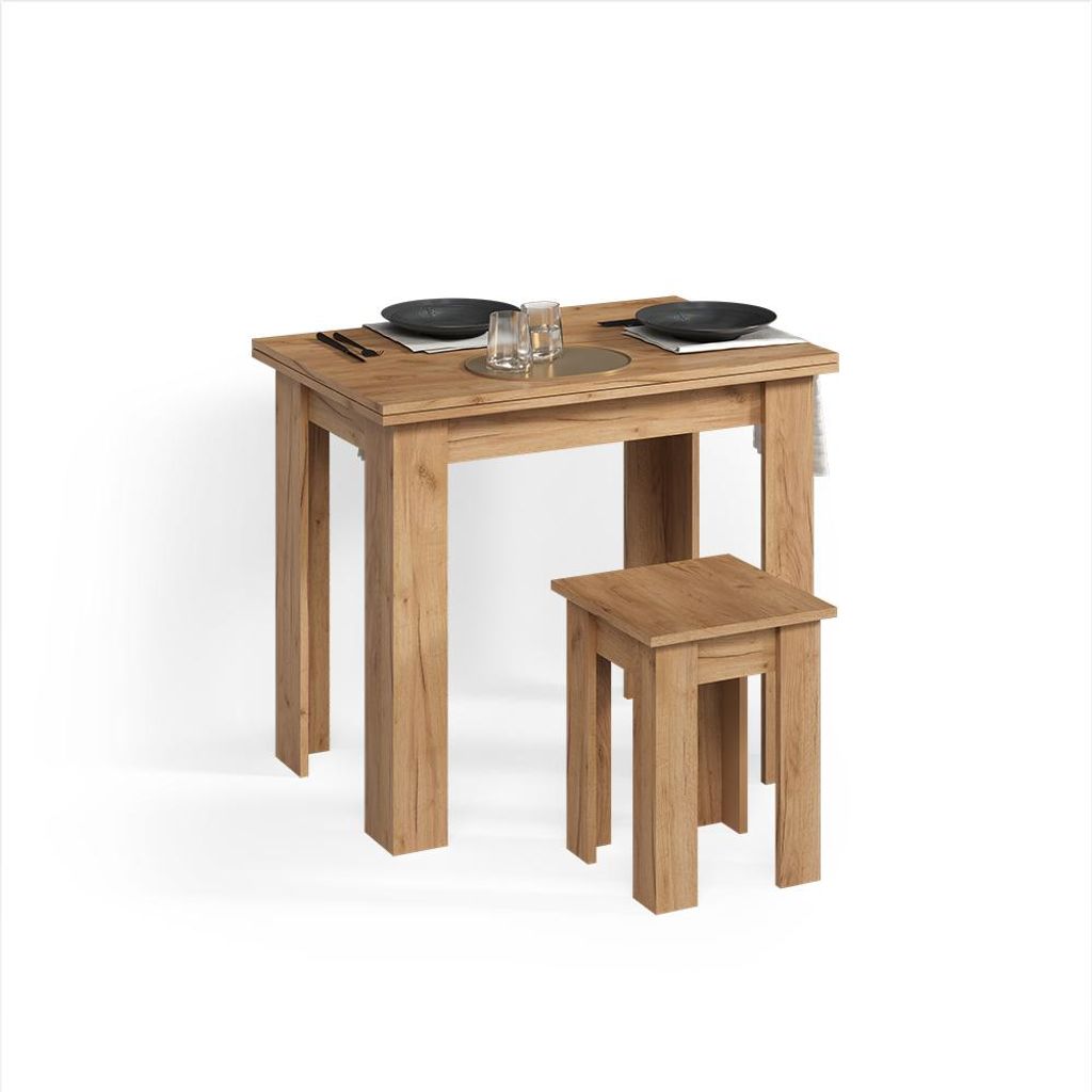 Esstisch mit Stuhl Livinity Tiberio Sandeiche 90 x 60 cm, Model 58725