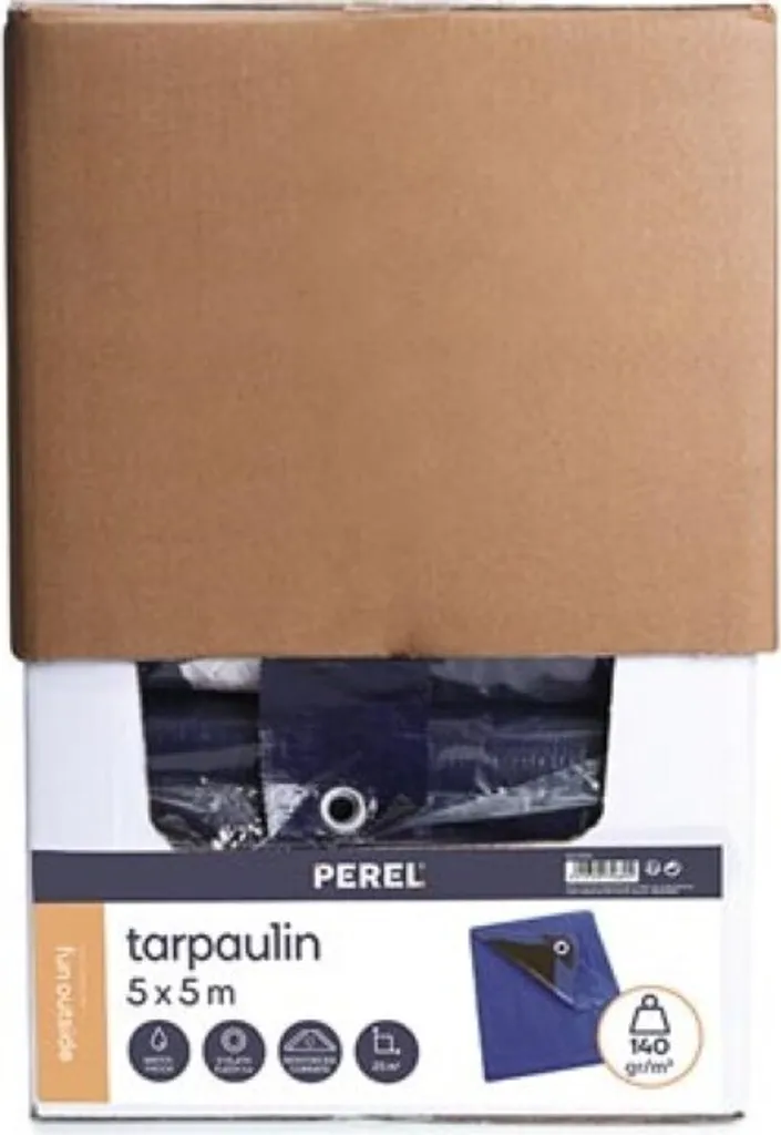 Bâche indéchirable 5x5 mètres avec oeillets - Protection grand format - 10